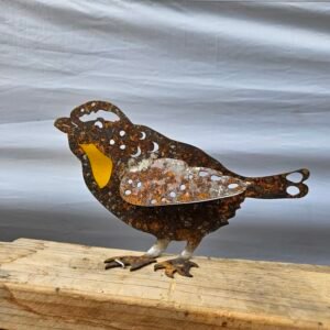 Spotted pardalote with stained glass