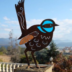 Fairy wren with stained glass