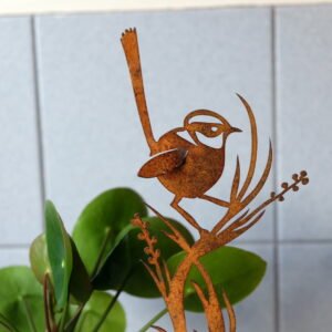 Fairy wren plant stake