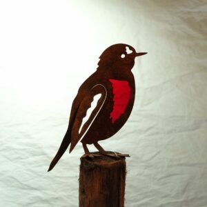 Scarlet robin (with stained glass)