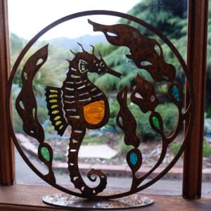 Sea horse windowsill sculpture